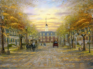 バージニア州ウィリアムズバーグの街並み Oil Paintings
